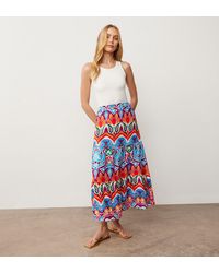 Finery London - Sophia Linen Blend Midi Skirt - Lyst