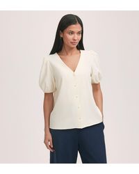 Finery London - Fleur Crepe Short Sleeve Button Up Blouse - Lyst
