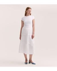 Finery London - Paula Cotton Ric Rac Trim Midi Skirt - Lyst