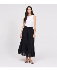 Finery London - Imani Cotton Lace Tiered Midi Skirt - Lyst