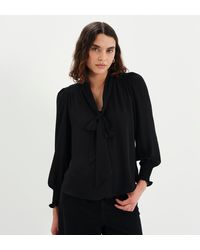 Finery London - Mavis Pussy Bow Button-Through Blouse - Lyst