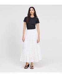 Finery London - Imani Cotton Lace Tiered Midi Skirt - Lyst