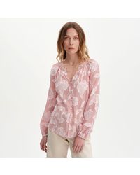 Finery London - Ivie Jacquard Stripe Button-Through Blouse - Lyst