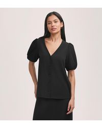 Finery London - Fleur Crepe Short Sleeve Button Up Blouse - Lyst