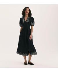 Finery London - Arianna Embroidered Cotton Midi Dress - Lyst