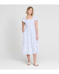Finery London - Maia Jacquard Stripe Shirred Waist Midi Dress - Lyst