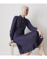 Finery London - Rosa Polka Dot Midi Shirt Dress - Lyst