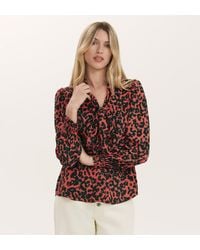 Finery London - Lindsay Animal Print Pussy Bow Blouse - Lyst