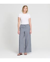 Finery London - Dixie Cotton Gingham Wide Leg Drawstring Trousers - Lyst