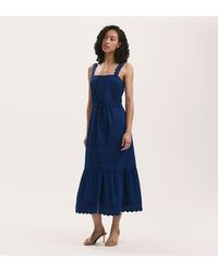 Finery London - Hallie Ric Rac Trim Cotton Midi Dress - Lyst