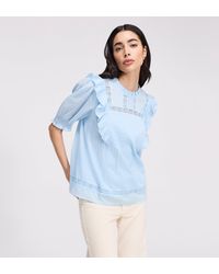 Finery London - Jolin Lace Cotton Puff Sleeve Top - Lyst