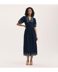 Finery London - Arianna Embroidered Cotton Midi Dress - Lyst