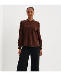 Finery London - Alicia Corduroy Lace Trim Pintuck Top - Lyst
