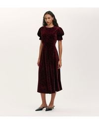 Finery London - Mela Velvet Midi Tea Dress - Lyst