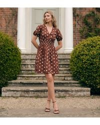 Finery London - Meadow Polka Dot Cotton Puff Sleeve Mini Dress - Lyst