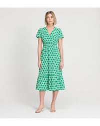 Finery London - Deena Polka Dot Wrap Tiered Midi Dress - Lyst