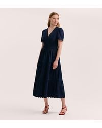 Finery London - Wren Cotton Midi Tiered Dress - Lyst