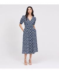 Finery London - Samantha Polka Dot Button Through Midi Dress - Lyst