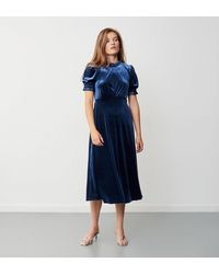 Finery London - Marina Velvet Midi Dress - Lyst