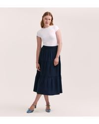 Finery London - Harleen Cotton Midi Skirt - Lyst