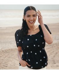 Finery London - Holly Floral Embroidered Puff Sleeve Top - Lyst