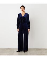 Finery London - Posie Velvet Jumpsuit - Lyst