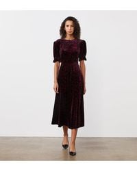 Finery London - Mela Velvet Midi Dress - Lyst