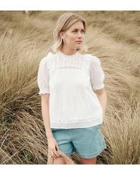 Finery London - Jolin Lace Cotton Puff Sleeve Top - Lyst