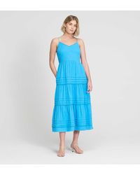 Finery London - Hazel Cotton Lace Trim Tiered Midi Dress - Lyst