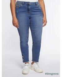 FIORELLA RUBINO - Jeans skinny con bottoni al fondo - Lyst