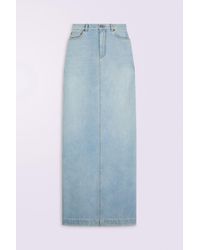 Fiorucci - Tricolor Stripe Denim Maxi Skirt Light - Lyst