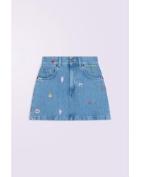 Fiorucci - Charm Print Denim Mini Skirt Baby - Lyst