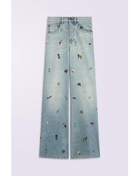 Fiorucci - Toys Print Wide Leg Jeans Light - Lyst