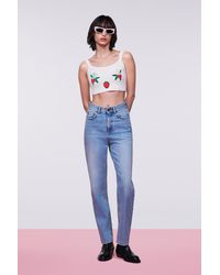 Fiorucci - Embroidered Crop Tank Top - Lyst