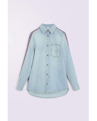Fiorucci - Tricolor Stripe Logo Denim Shirt Light - Lyst