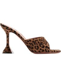 AMINA MUADDI - Leopard Suede Leather Lupita 95 Slippers - Lyst