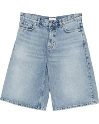 TOTEME - Denim Cotton Bermuda Shorts - Lyst