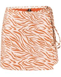 Reina Olga - Bethati Zebra-print Skirt Orange - Lyst