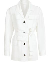 Brunello Cucinelli - Belted Pocket Jacket - Lyst