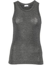 Brunello Cucinelli - Metallic-effect Sleeveless Top - Lyst