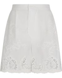 Ermanno Scervino - Embroidered Lace-trim Shorts - Lyst