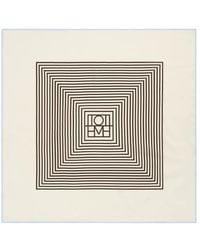TOTEME - Centered Monogram Silk Scarf Macadamia - Lyst