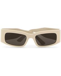 Balenciaga - Logo-print Rectangle-frame Sunglasses - Lyst