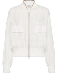 Brunello Cucinelli - Striped Bomber Jacket - Lyst