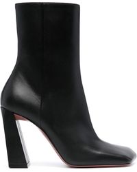 AMINA MUADDI - Leather Heel Ankle Boots - Lyst