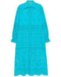 Ermanno Scervino - Broderie-anglaise Midi Dress - Lyst