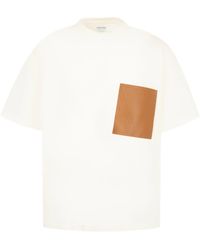 Bottega Veneta - Leather-pocket T-shirt - Lyst