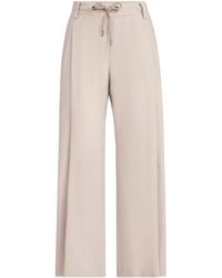Brunello Cucinelli - Linen Trousers With Drawstring And Monili - Lyst