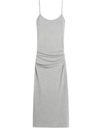 TOTEME - Draped Slip Dress Pale Grey Mèlange - Lyst