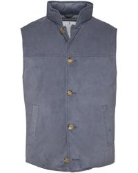 Brunello Cucinelli - Suede Buttoned Vest - Lyst
